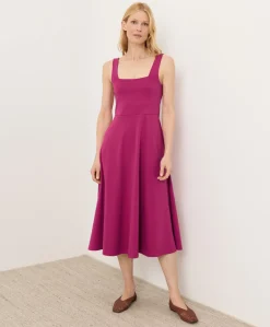 Organic Fit & Flare Square Neck Dress