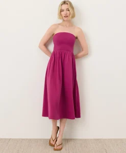 Organic Fit & Flare Strapless Dress