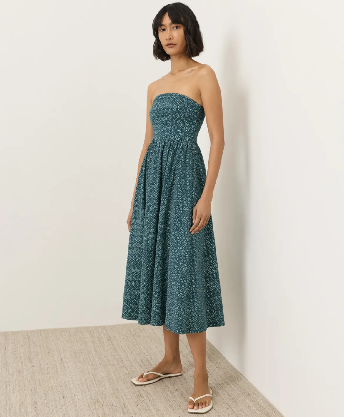 Organic Fit & Flare Strapless Dress