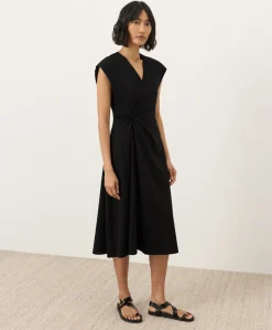 Organic Fit & Flare V-Neck Twist Dress