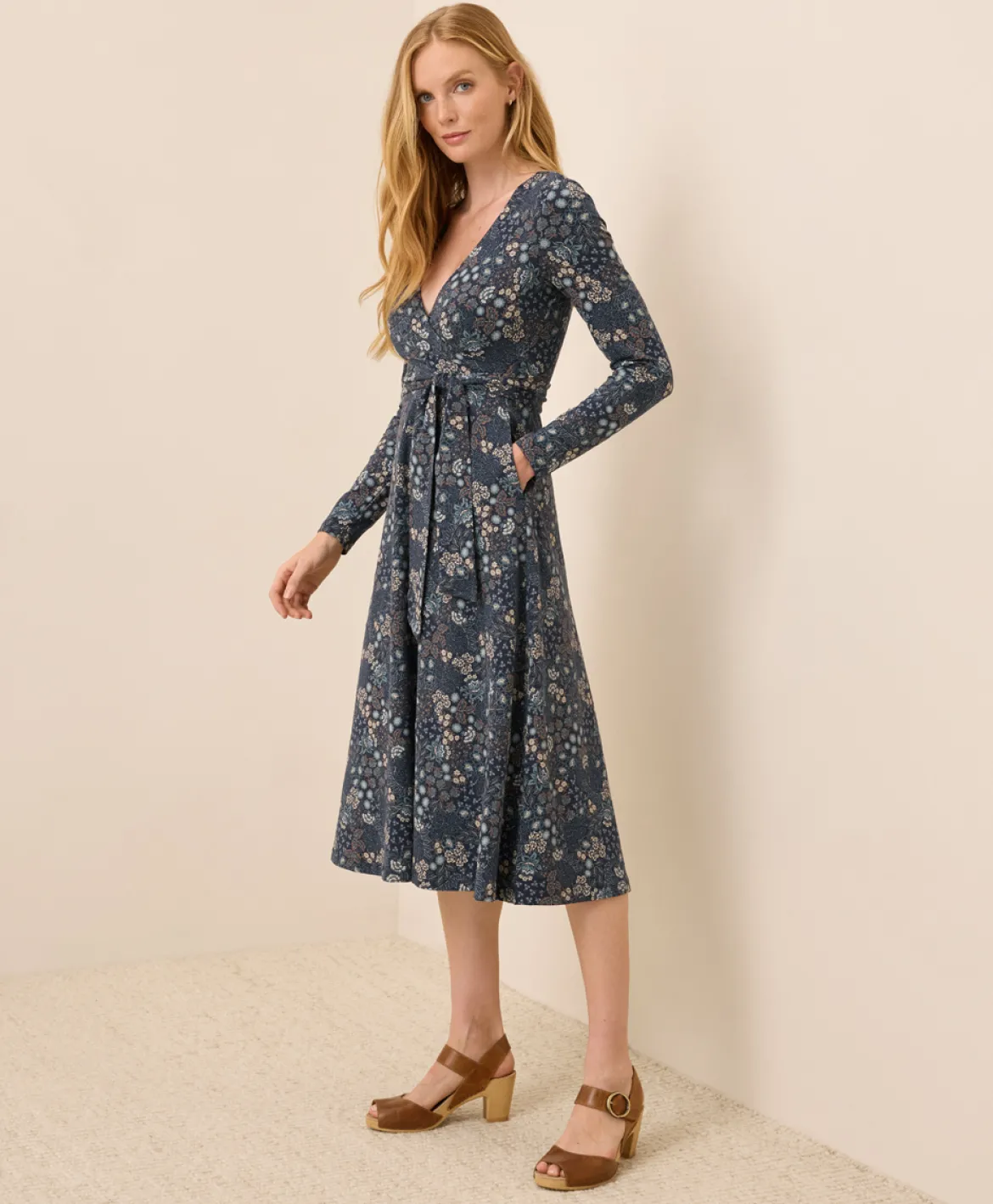 Organic Fit & Flare Wrap Dress