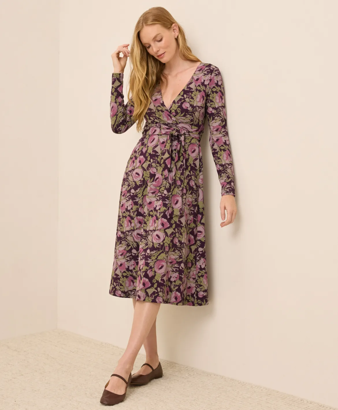 Organic Fit & Flare Wrap Dress