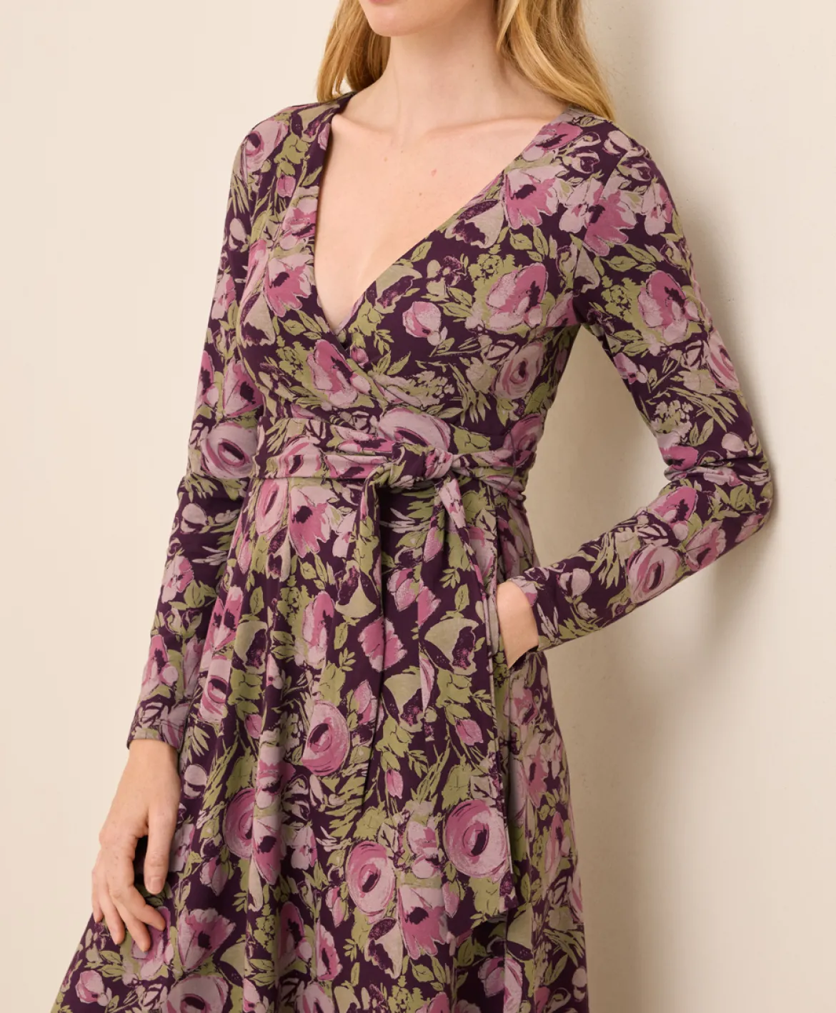 Organic Fit & Flare Wrap Dress