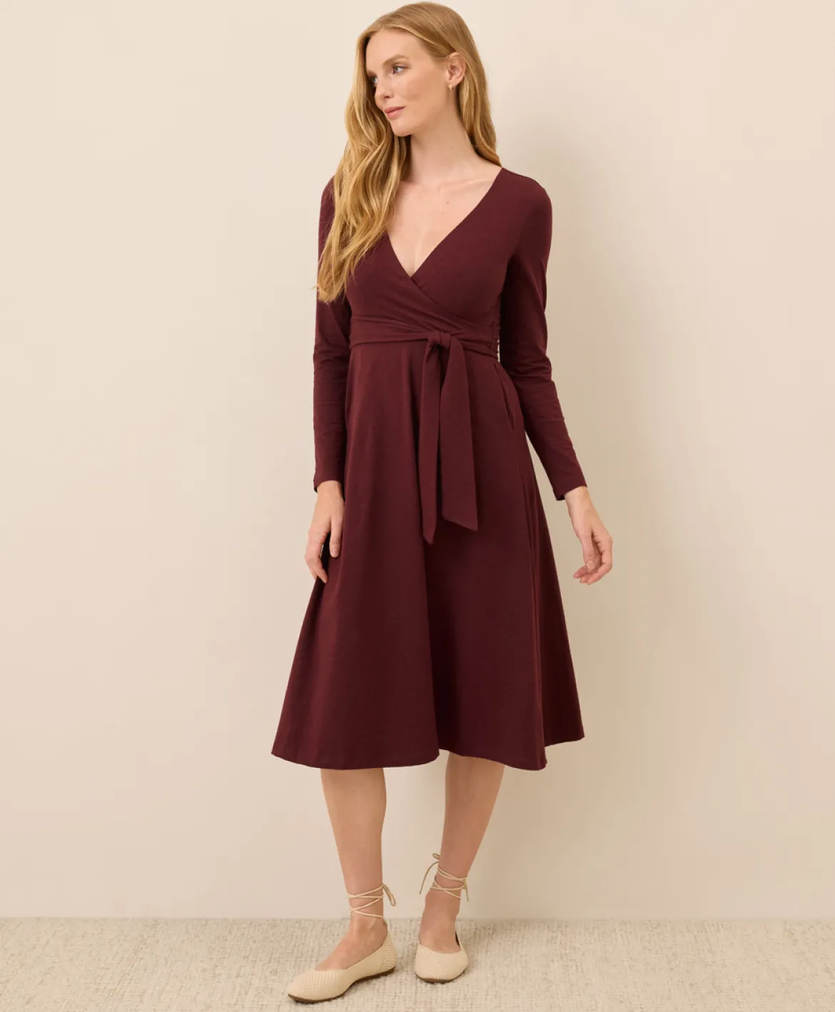 Organic Fit & Flare Wrap Dress