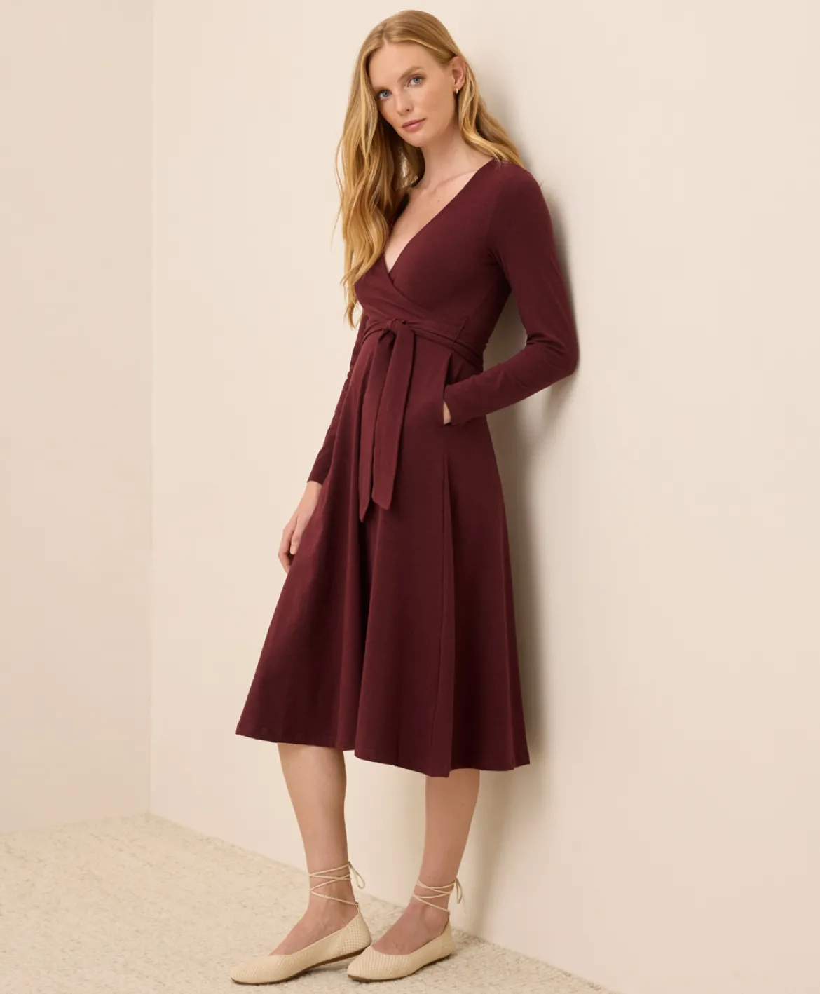 Organic Fit & Flare Wrap Dress