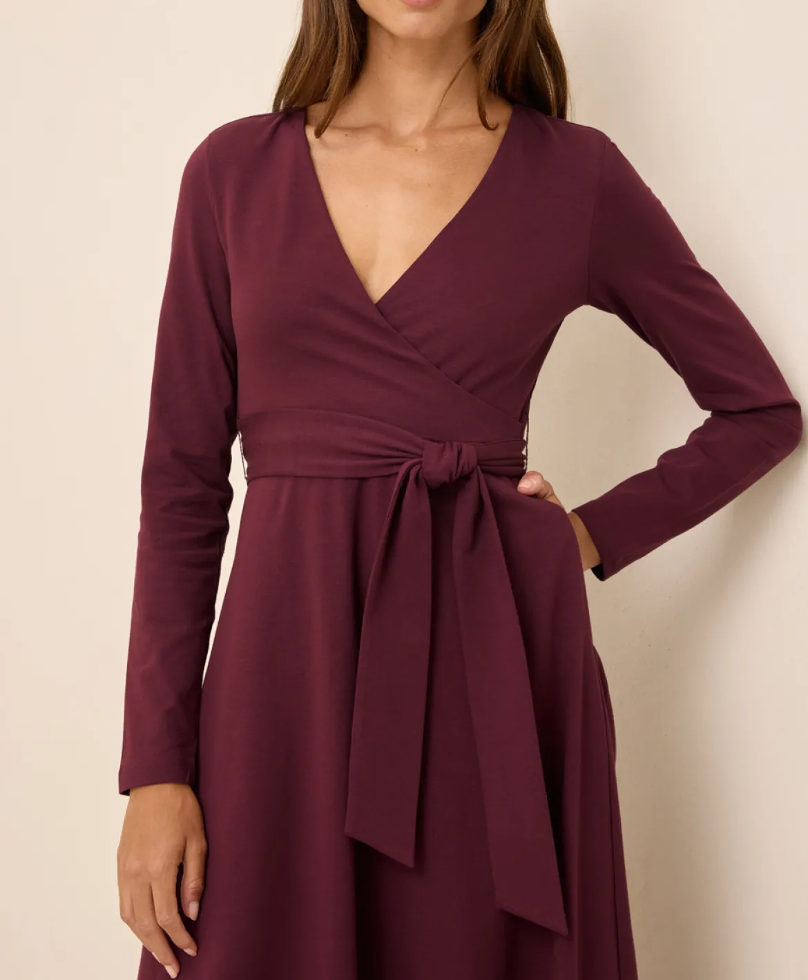 Organic Fit & Flare Wrap Dress