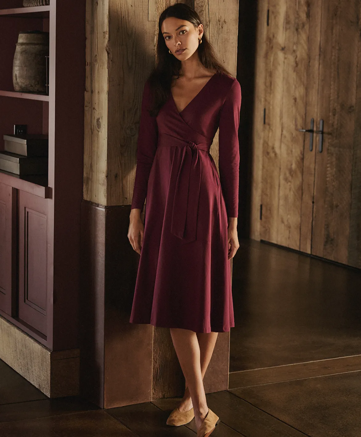 Organic Fit & Flare Wrap Dress