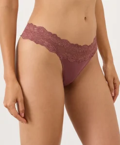 Organic Lace Waist Thong 3-Pack