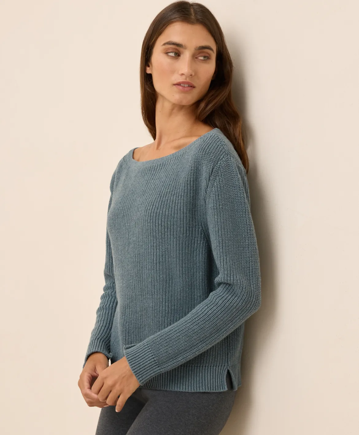Organic Luxe Knit Boatneck Sweater