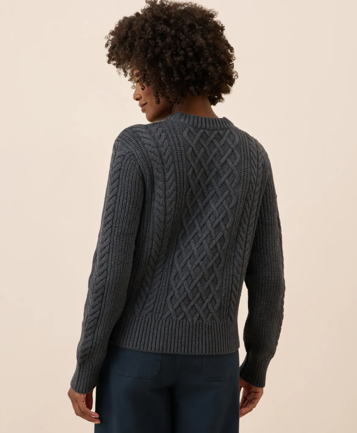 Organic Luxe Knit Cable Crew Sweater