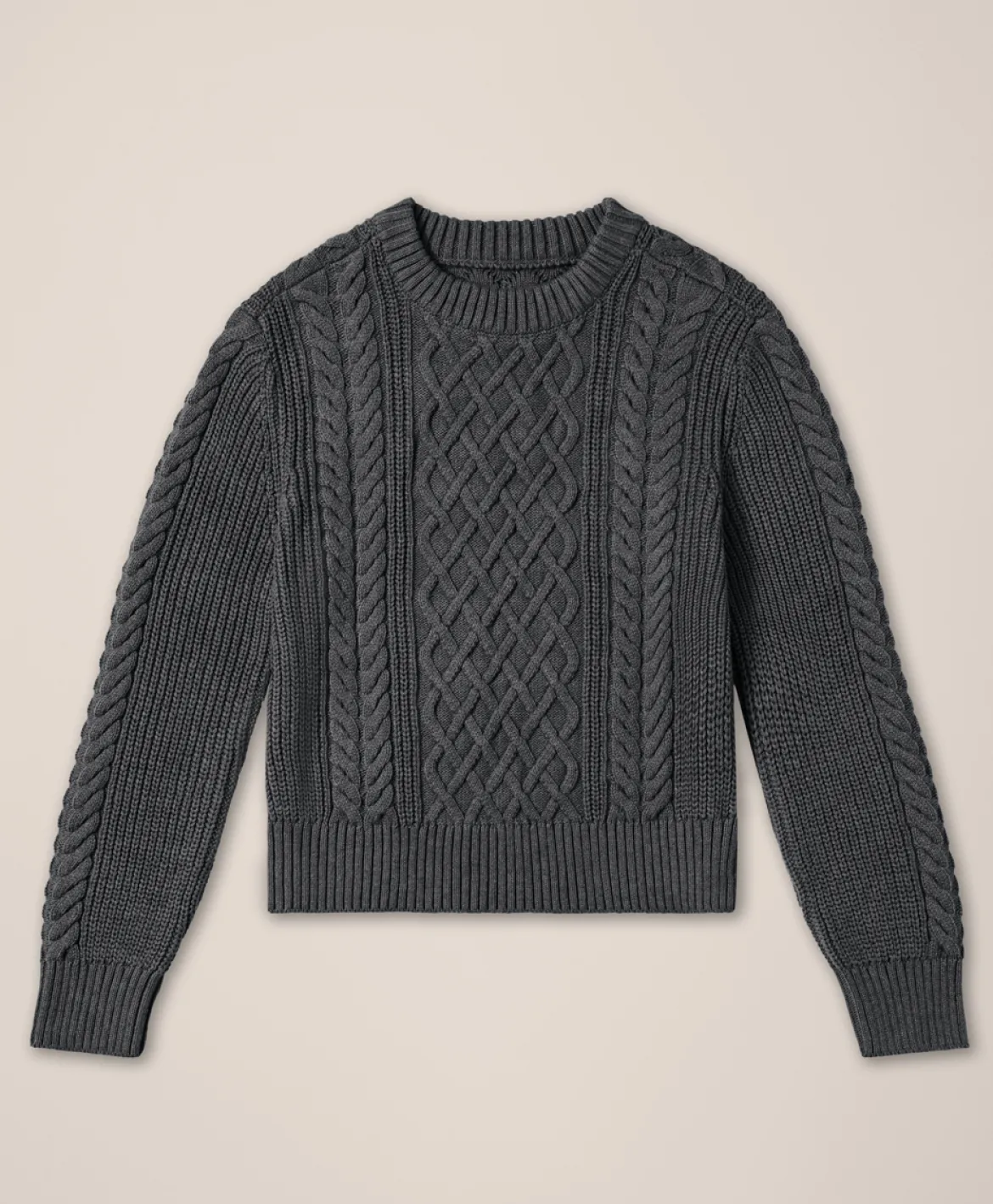 Organic Luxe Knit Cable Crew Sweater