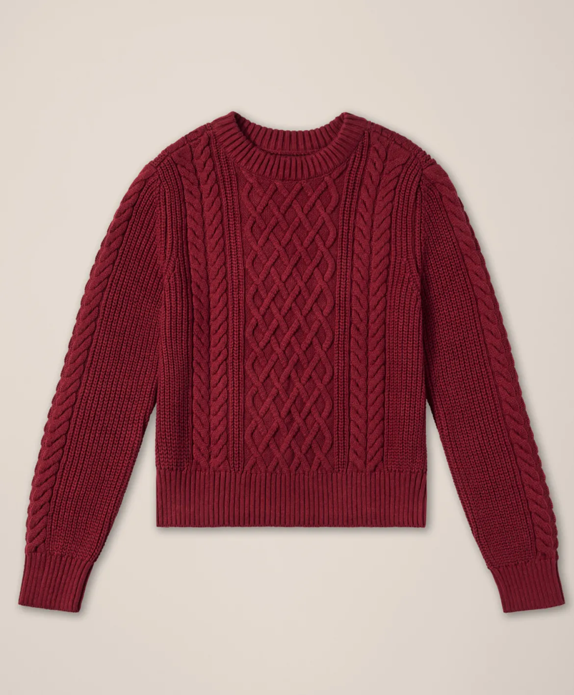Organic Luxe Knit Cable Crew Sweater
