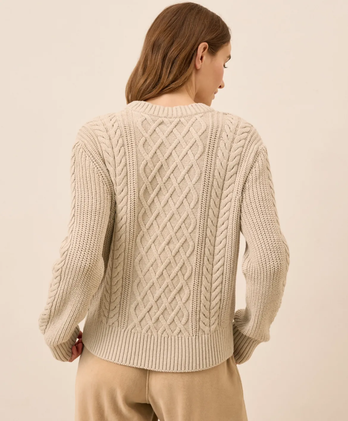 Organic Luxe Knit Cable Crew Sweater