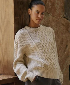 Organic Luxe Knit Cable Crew Sweater