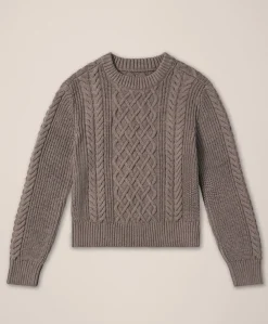 Organic Luxe Knit Cable Crew Sweater