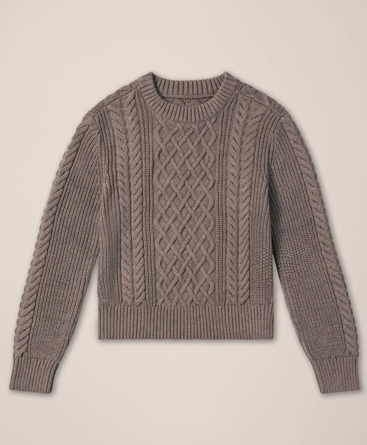 Organic Luxe Knit Cable Crew Sweater