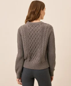Organic Luxe Knit Cable Crew Sweater