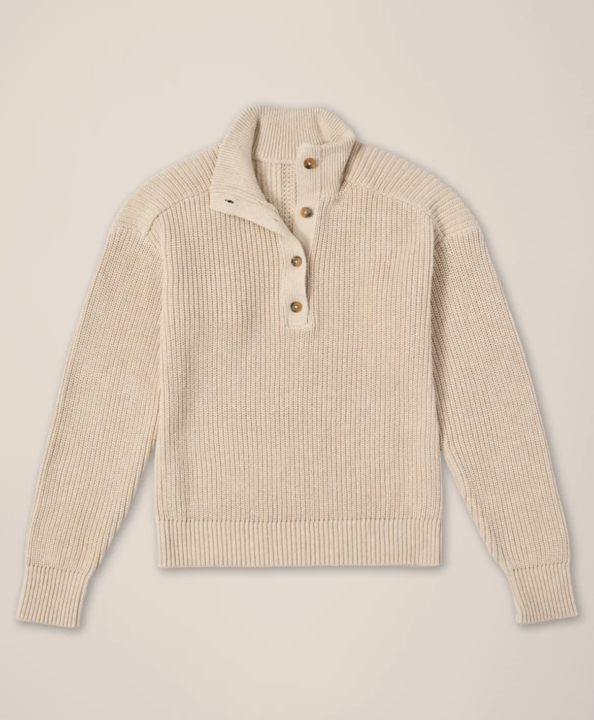 Organic Luxe Knit Henley Sweater