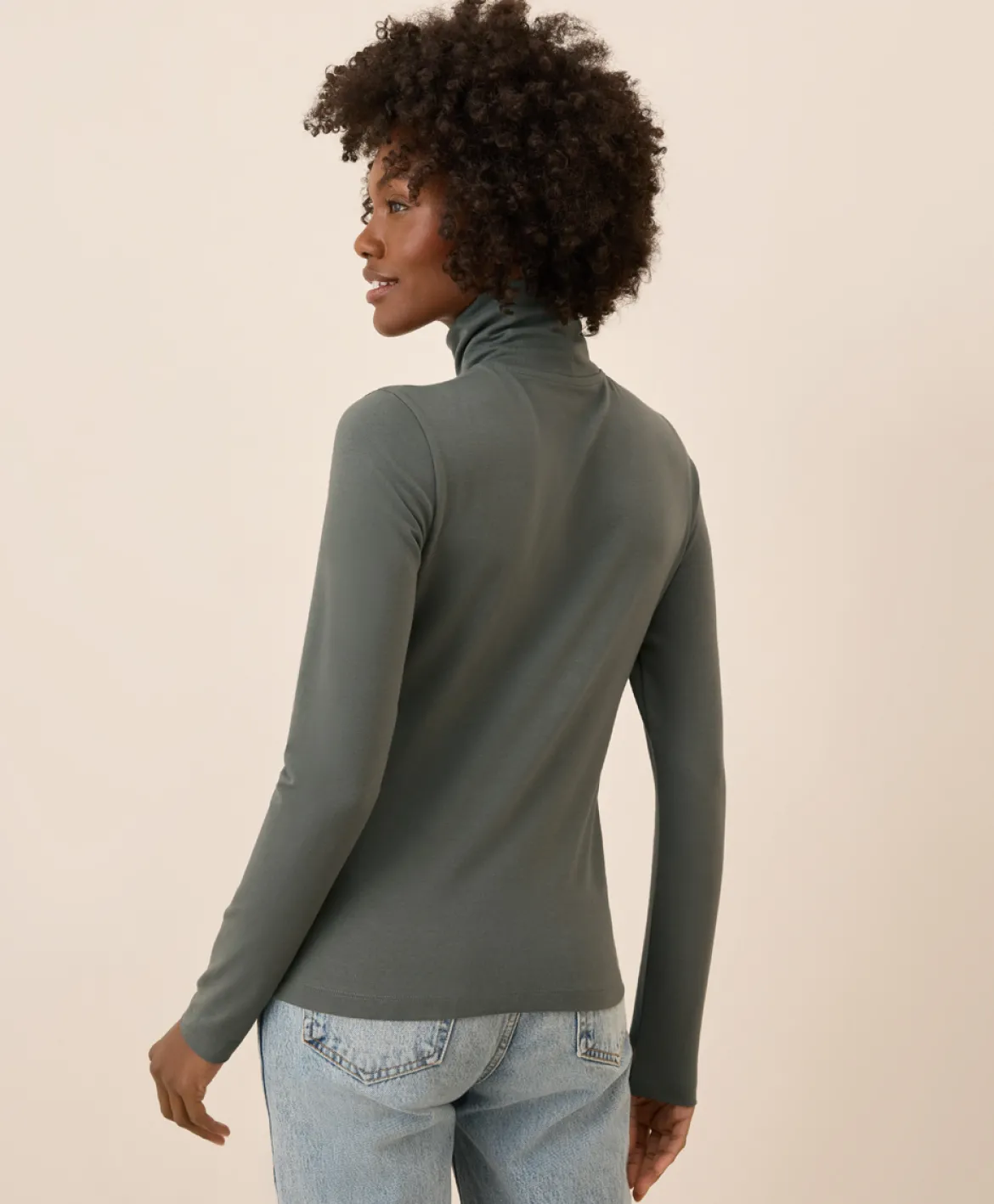 Organic Luxe Stretch Jersey Slim Turtleneck