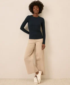 Organic Perfect Rib Crewneck Long Sleeve Tee