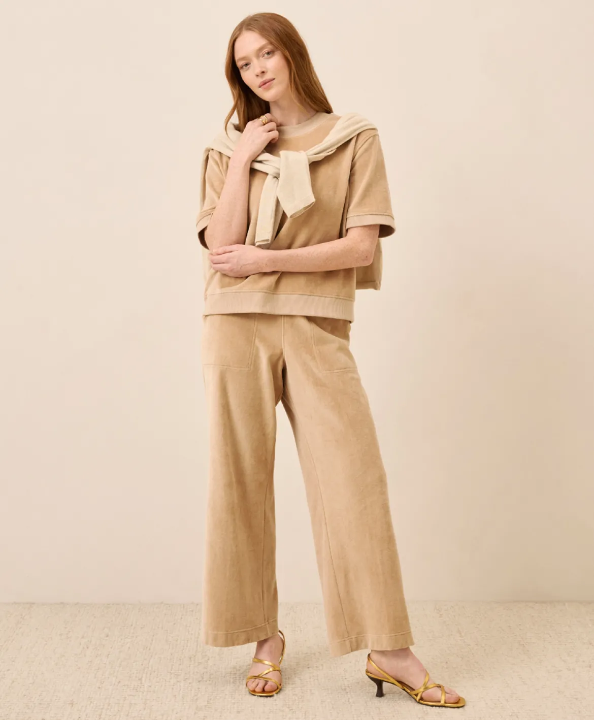 Organic Pure Velour Wide Leg Pant