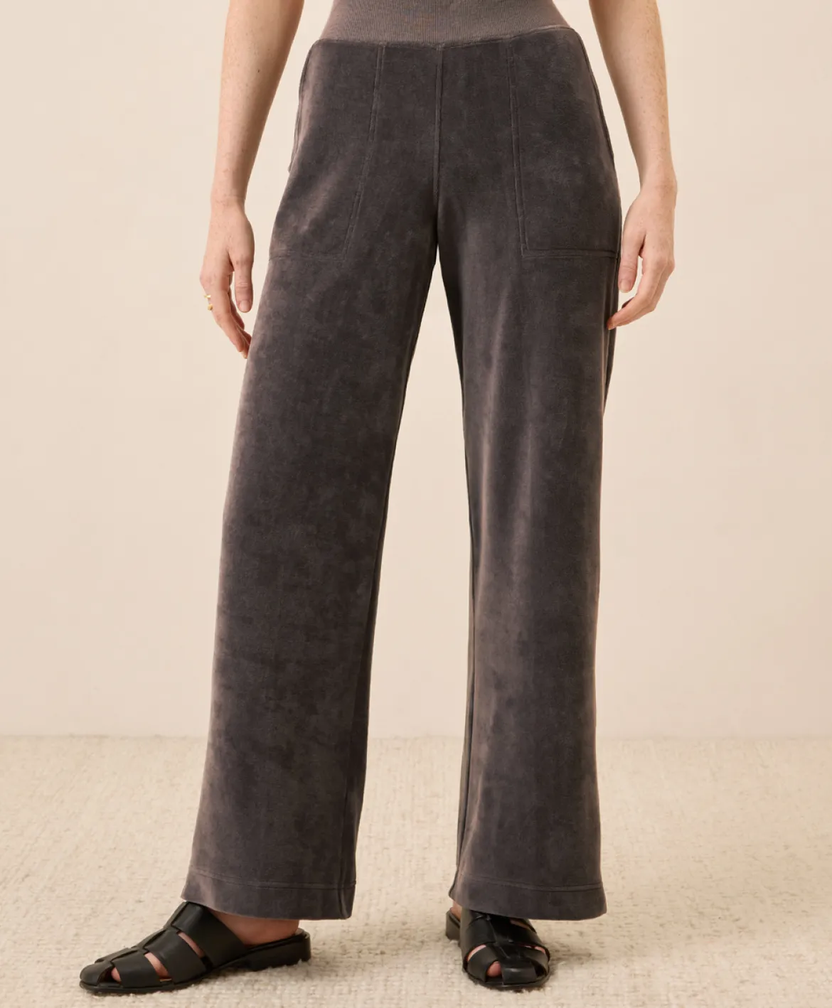 Organic Pure Velour Wide Leg Pant