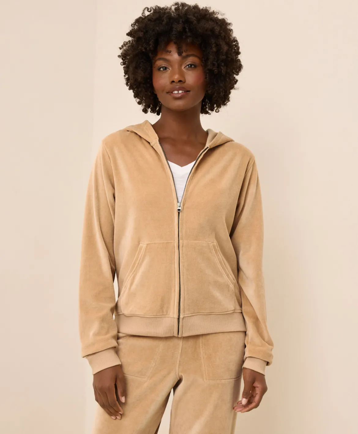 Organic Pure Velour Zip Hoodie