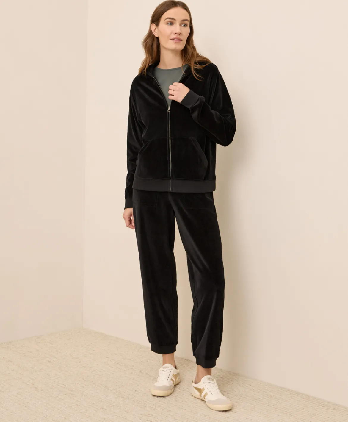 Organic Pure Velour Zip Hoodie