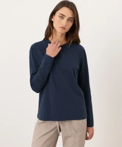 Organic Soft-Slub Essential Crewneck Long Sleeve Tee