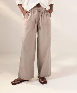 Organic Stretch Poplin Wide Leg Pant