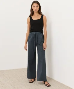 Organic Stretch Poplin Wide Leg Pant