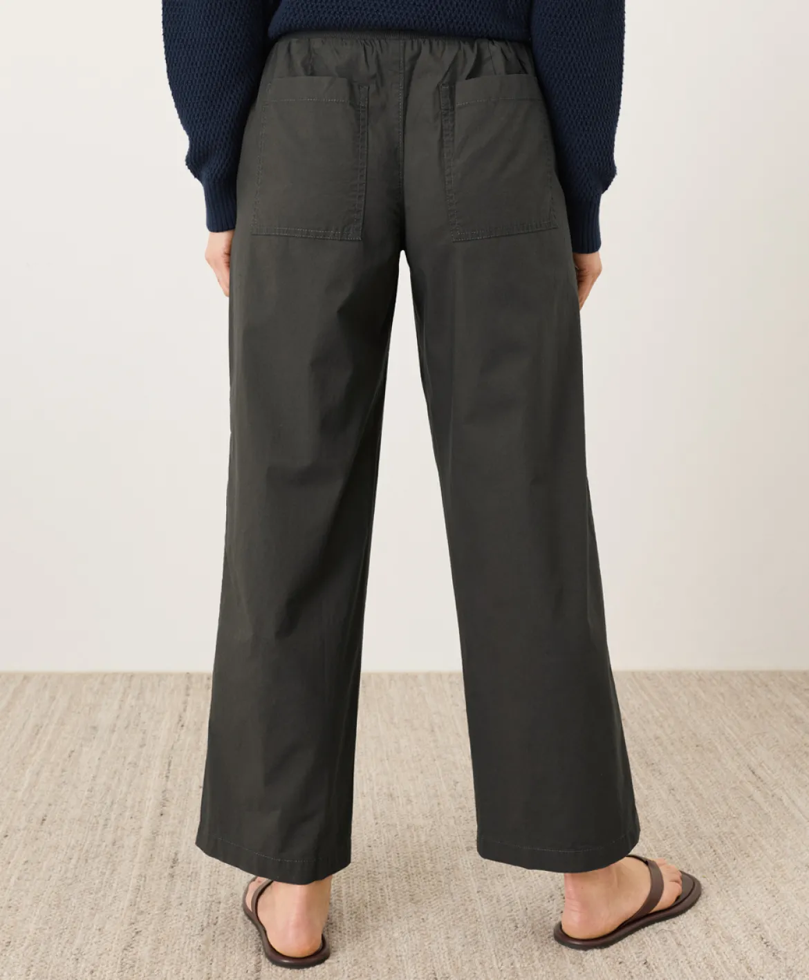Organic Stretch Poplin Wide Leg Pant