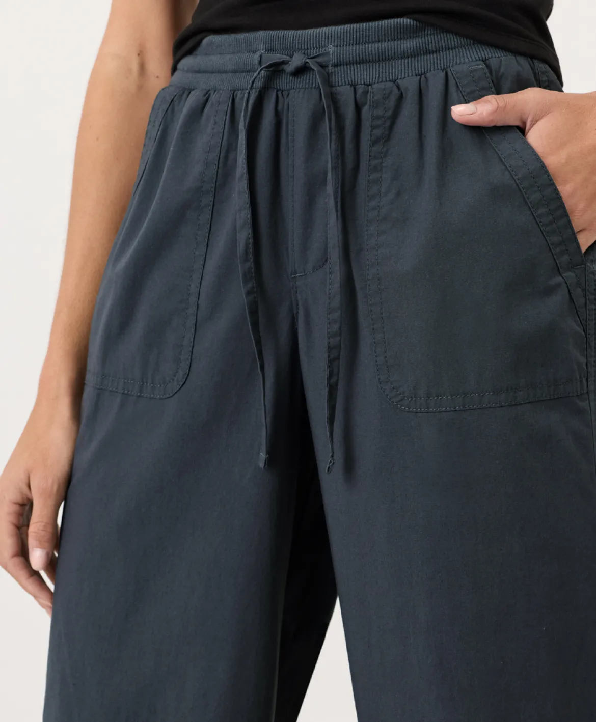 Organic Stretch Poplin Wide Leg Pant