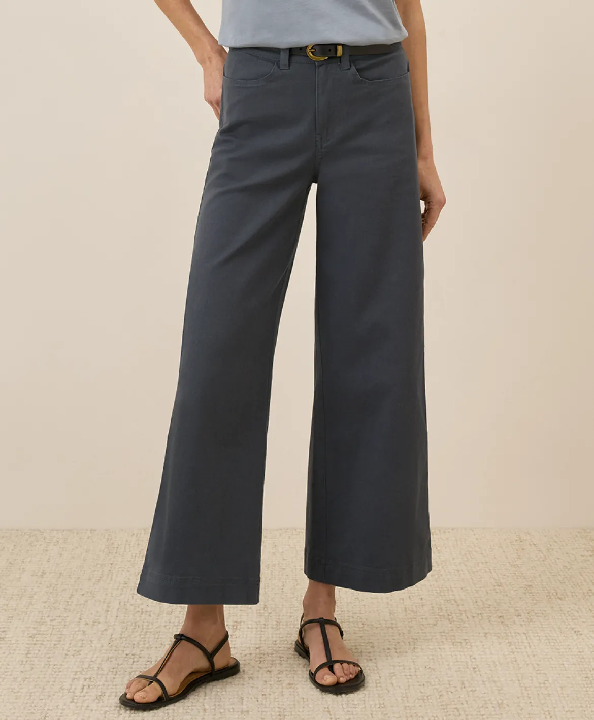 Organic Stretch Twill Wide Leg Pant
