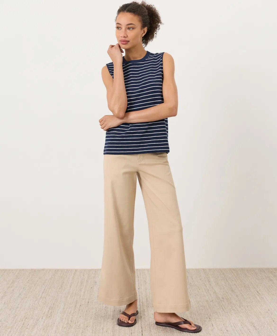 Organic Stretch Twill Wide Leg Pant