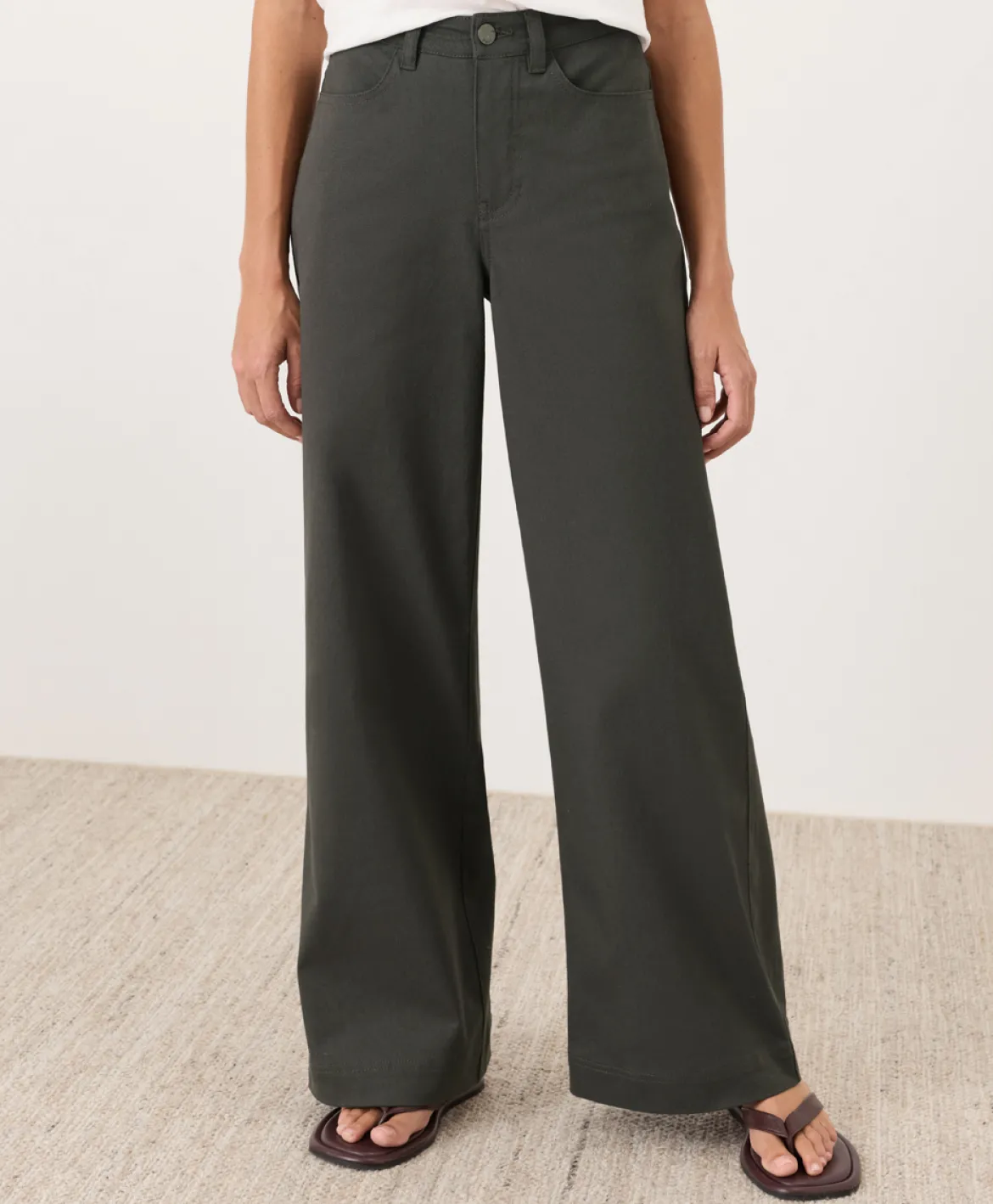 Organic Stretch Twill Wide Leg Pant