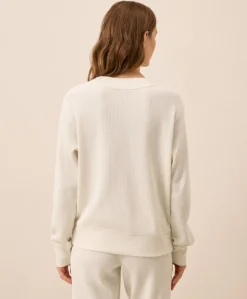 Organic Thermal Waffle Henley Pullover