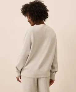 Organic Thermal Waffle Henley Pullover