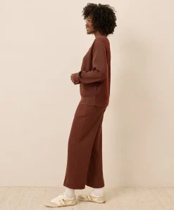 Organic Thermal Waffle Wide Leg Pant