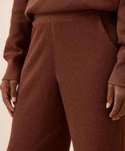 Organic Thermal Waffle Wide Leg Pant