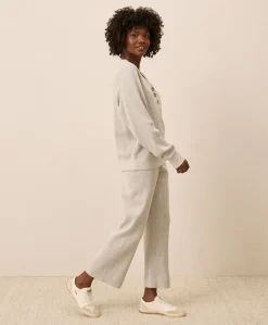 Organic Thermal Waffle Wide Leg Pant
