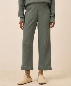 Organic Thermal Waffle Wide Leg Pant