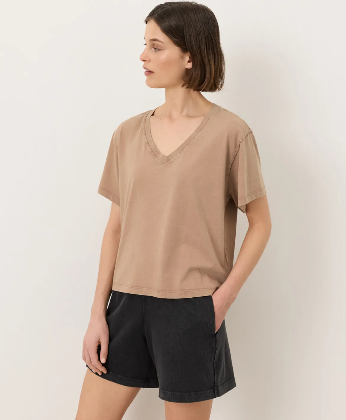 Organic Vintage Jersey V-Neck Tee