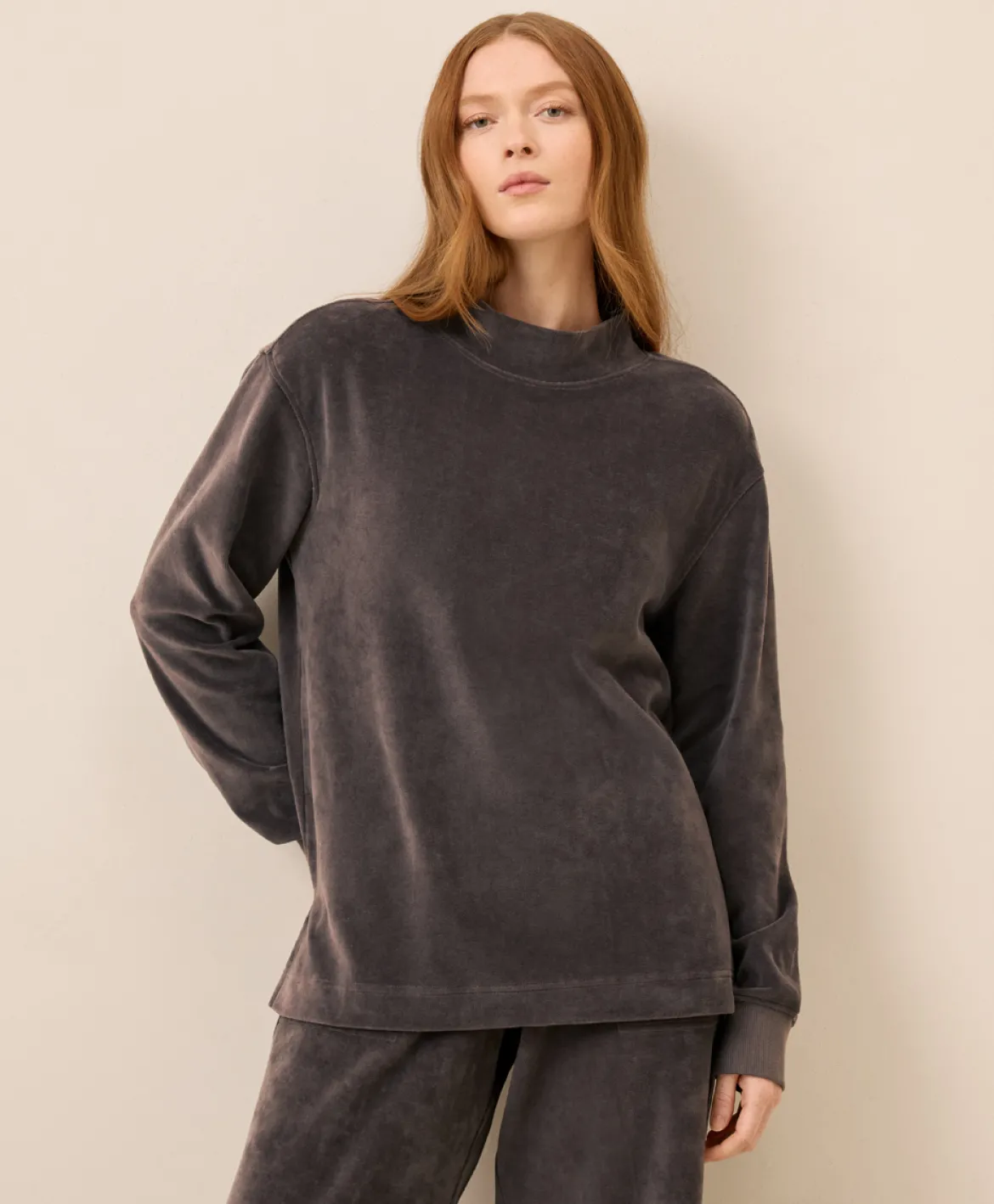 Organic Pure Velour Mock Tunic