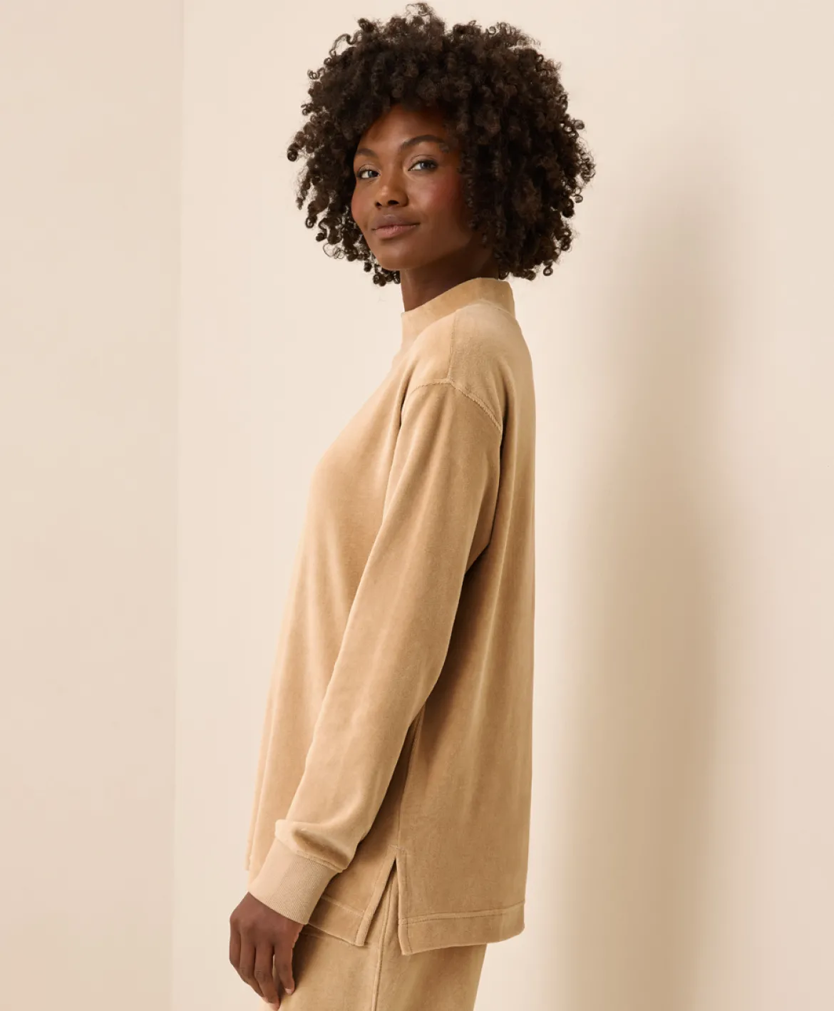 Organic Pure Velour Mock Tunic