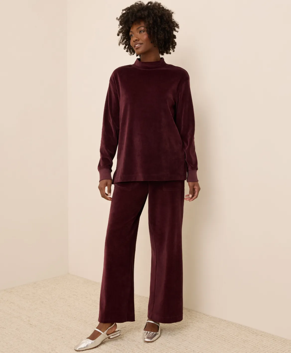 Organic Pure Velour Mock Tunic