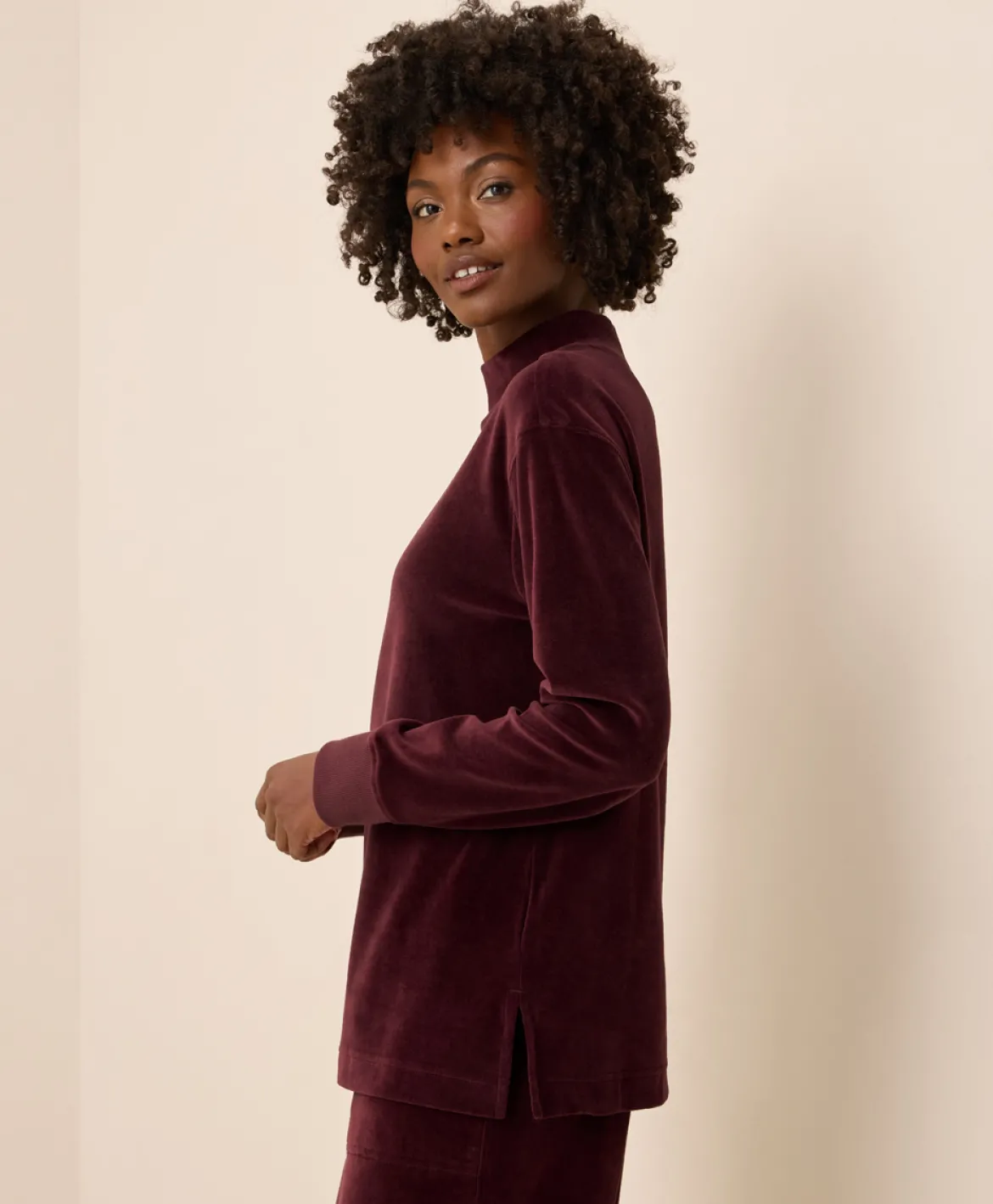 Organic Pure Velour Mock Tunic